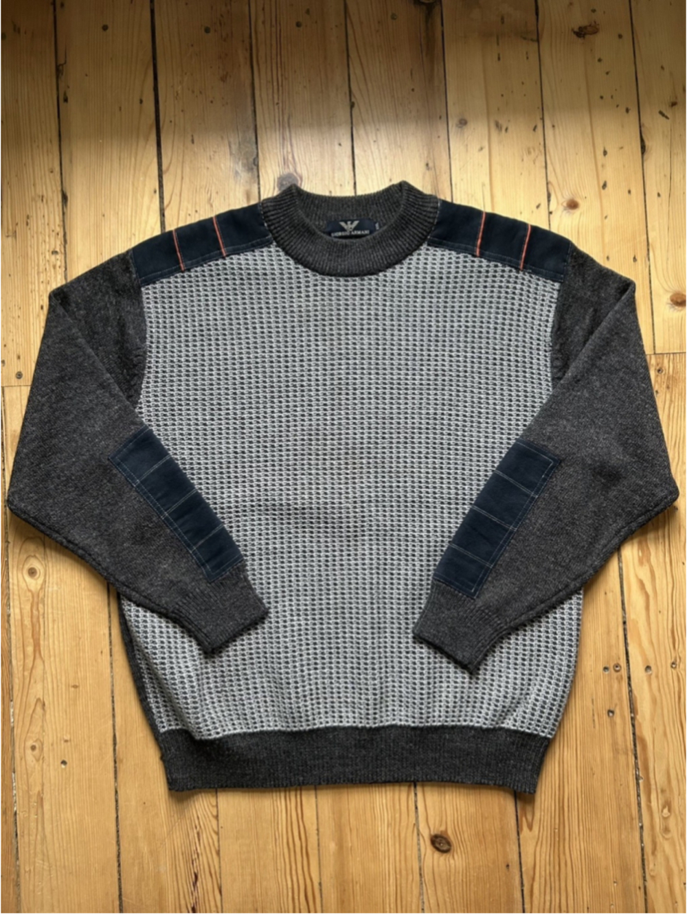 GIORGIO ARMANI Men's Wool Geometric Print Sweater Sz XL Vintage Italy